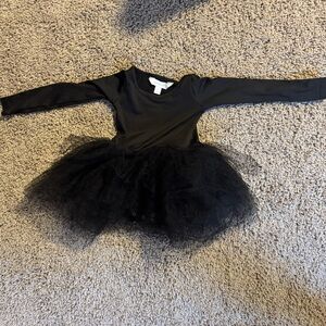 Iloveplum Long Sleeve black tutu dress leotard